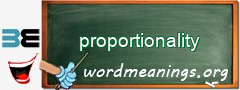 WordMeaning blackboard for proportionality